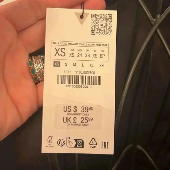 NWT Zara Satin Tie Top-Sz XS - Picture 5 of 5